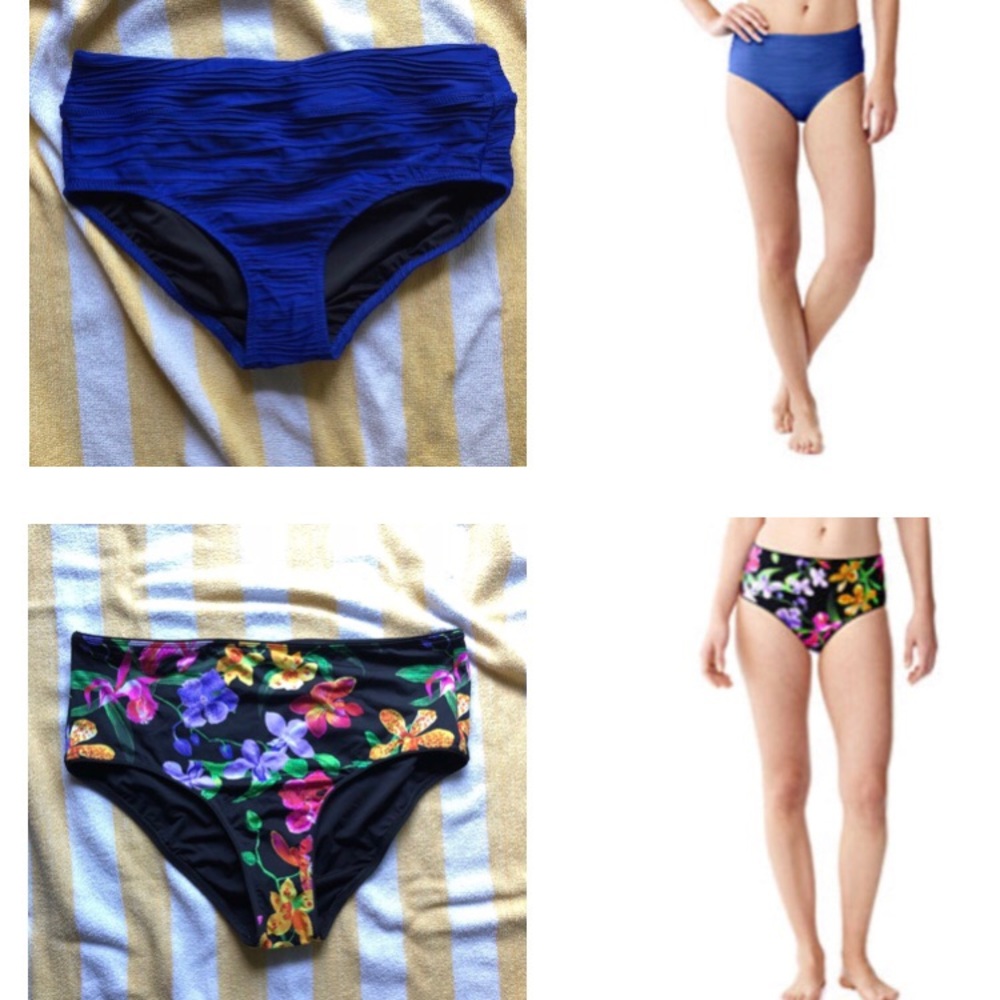 2 Lands’ End high waisted bikini bottoms